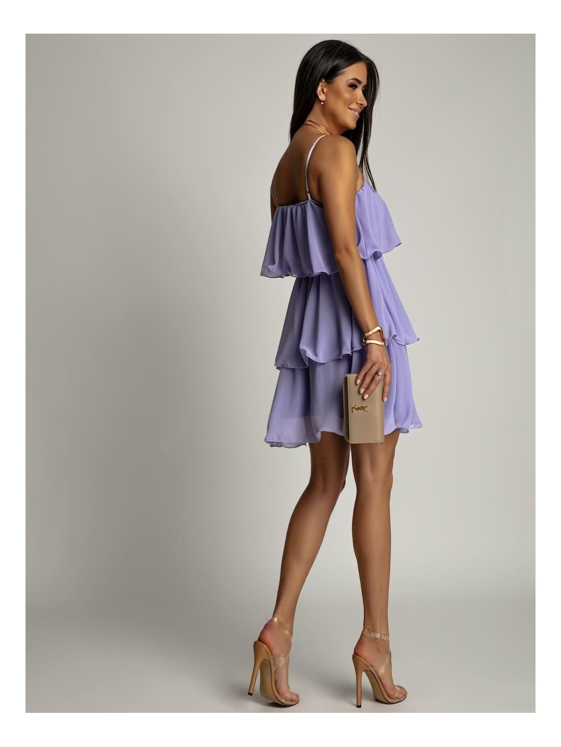 Summer dress with ruffles, lilac 5062